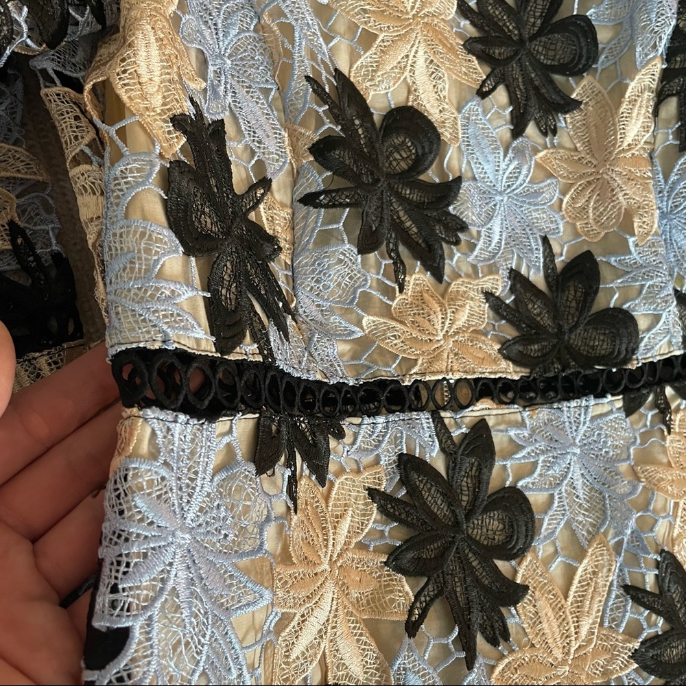 NWT Lulus Floral Crochet Lace Mini Dress - Picture 4 of 7